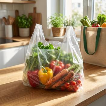 Plastic bags · PLA / PBAT material · Retail shopping